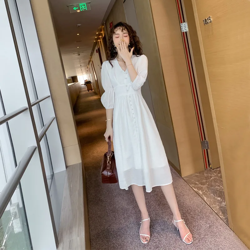 

Big Size A-Line Casual White Dress Summer 2019 Corset Slim Midi Bandage Dress Women Solid Dresses Woman Party Night Ukraine Robe