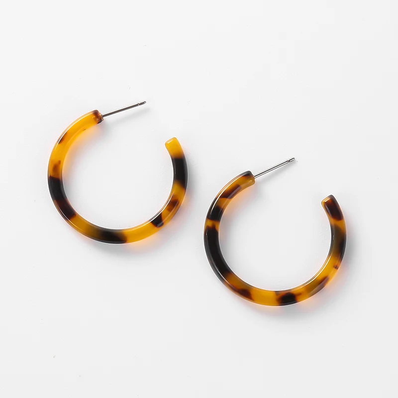 2018 Новые Модные леопардовые серьги для женщин Brincos Tortoiseshell круглые гвоздики