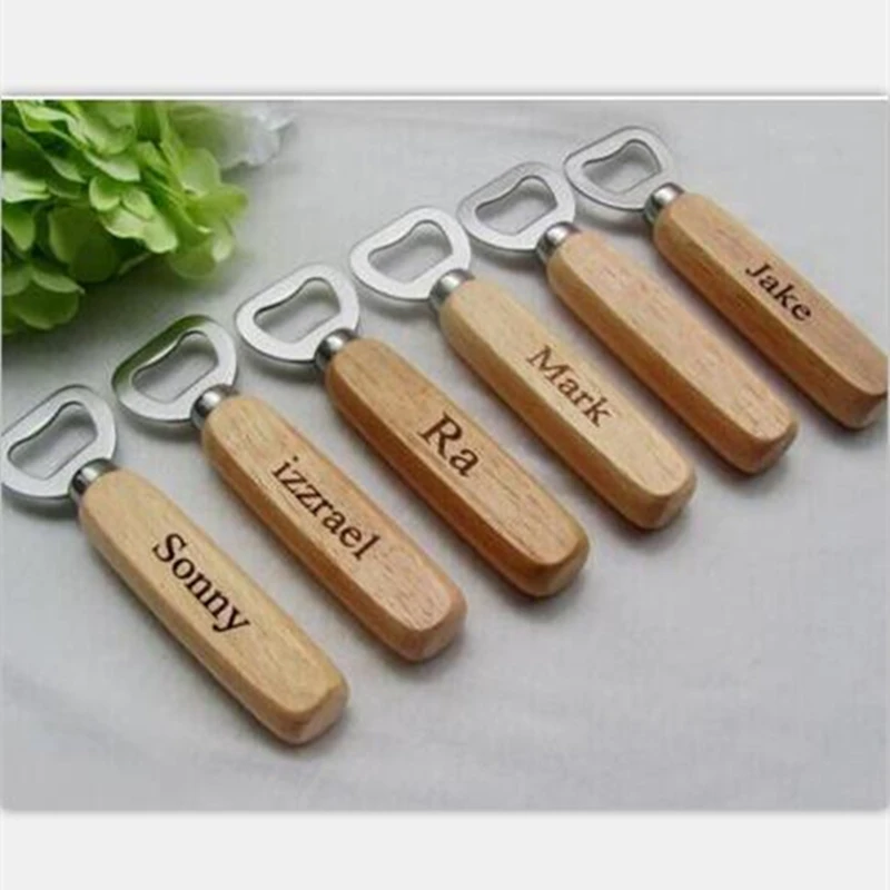 5 шт./лот деревянная открывалка для пивных бутылок с гравировкой подарок шафера
