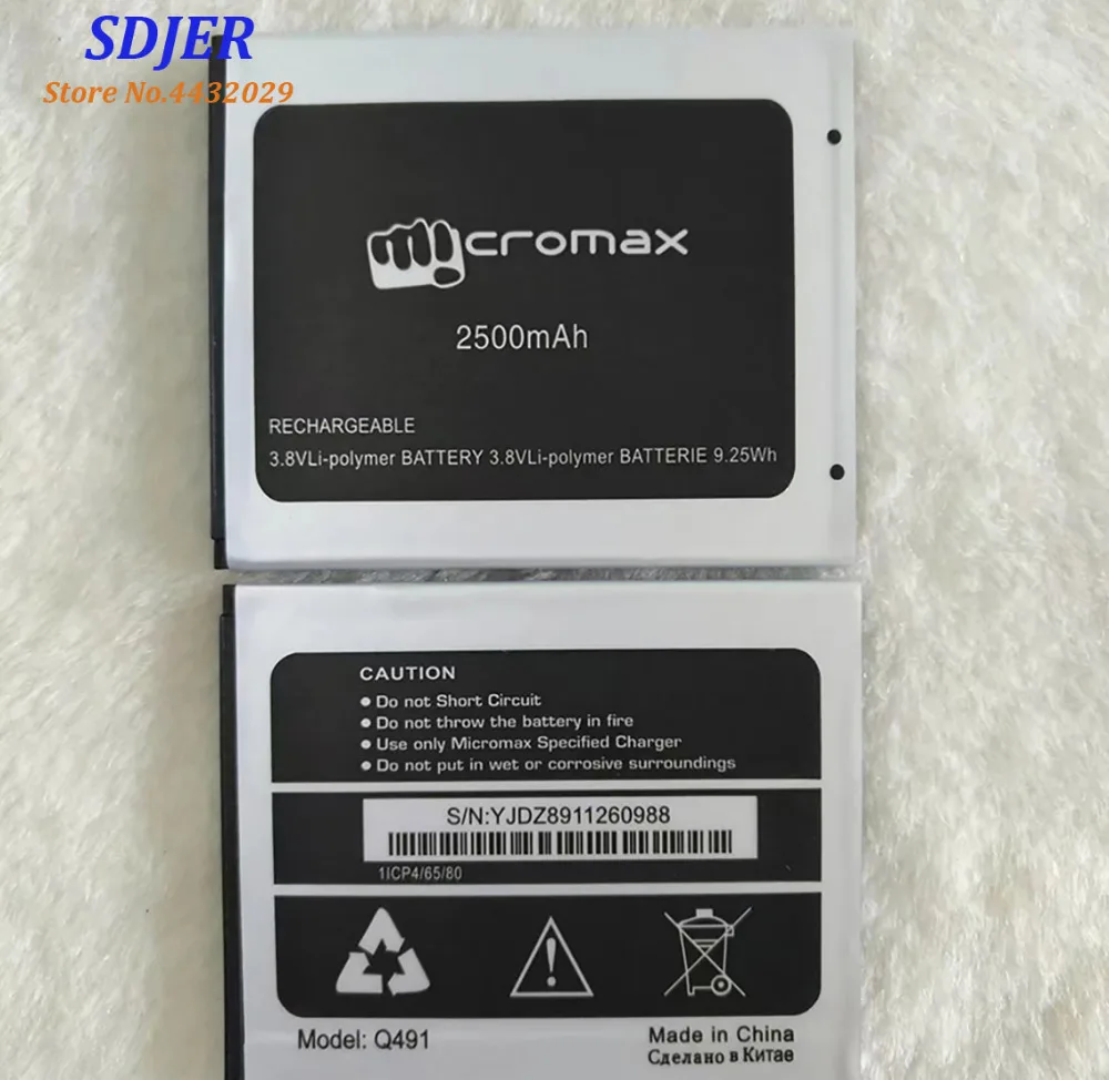 Высокое качество оригинальный для Micromax Q491 мобильный телефон литиевая батарея 2500