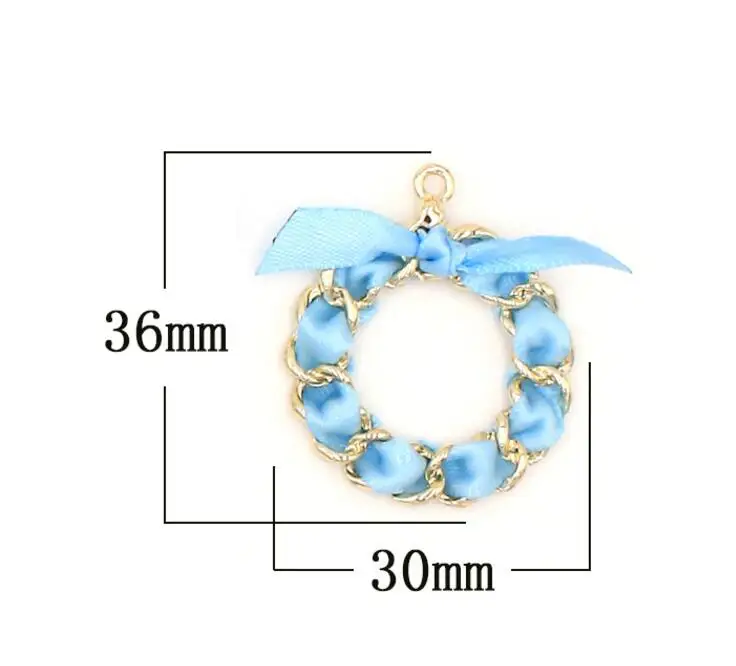 10pcs DIY Alloy Jewelry Accessories Ring Ribbon Wreath Pendant Necklace Headdress Bow Personality Ornament |