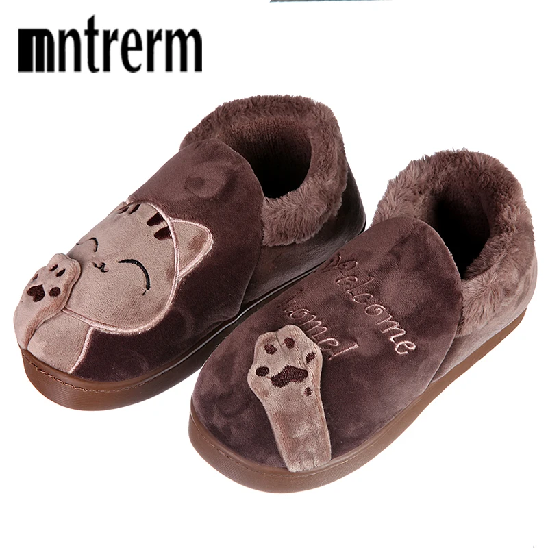 Мужские зимние теплые домашние тапочки Mntrerm зимняя Нескользящая домашняя обувь