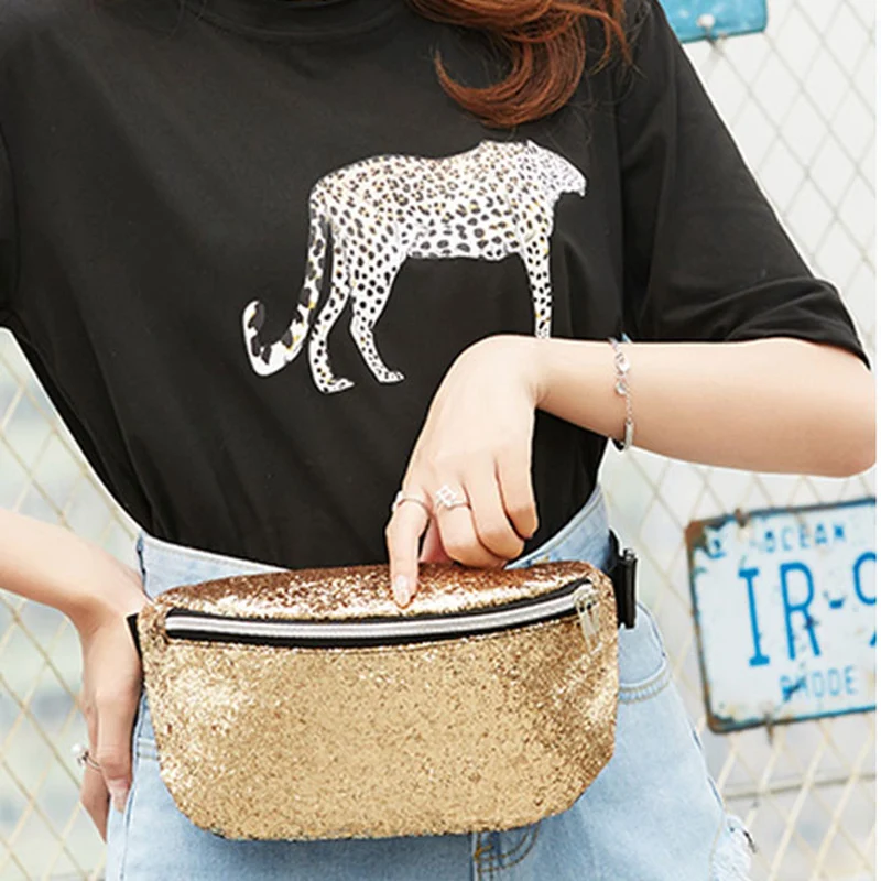 Новинка 2019 модные блестящие поясные сумки для женщин дорожная поясная сумка