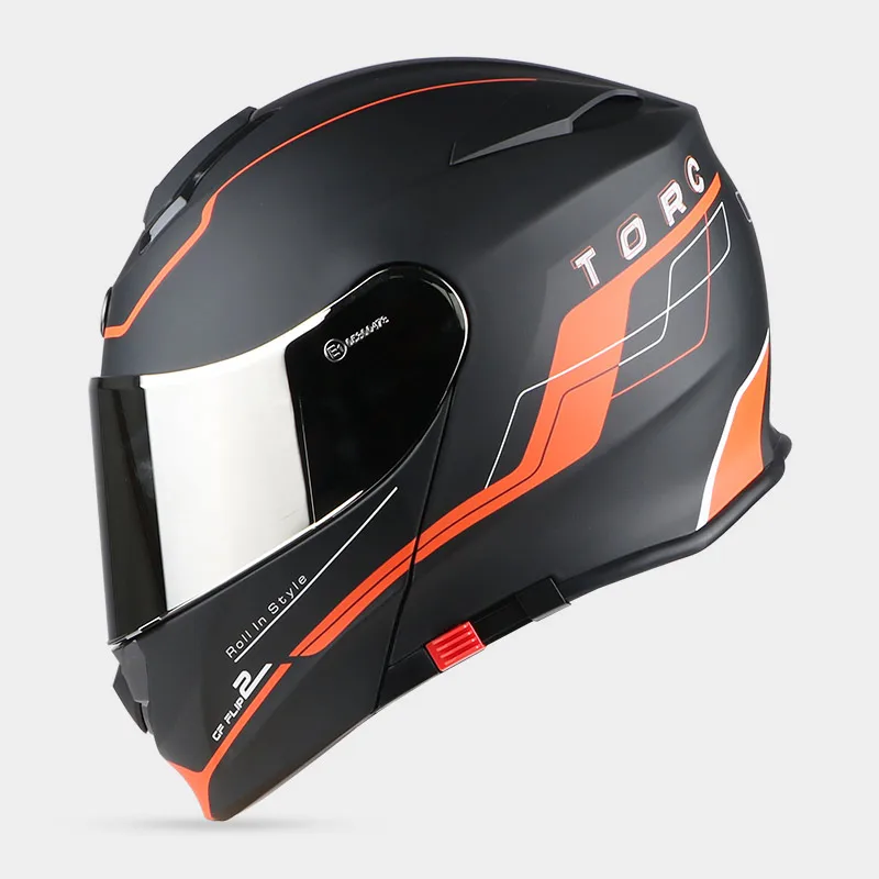 TORC moto rcycle шлем полный шлем флип-ап шлем мото rbike moto rcross capacete cascos para moto ECE гоночный шлем T271 - Цвет: ORANGE NARROW