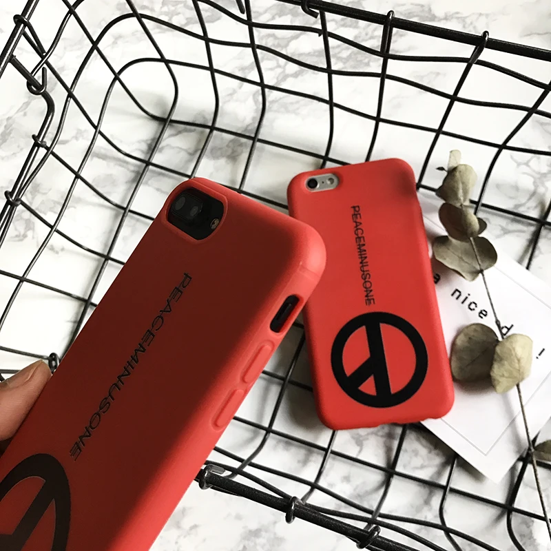 Netarlier New Fashion GD Big Bang Anti War Letters Design Phone Case For iPhone 6 6sPlus 7 7Plus High Quality Red TPU Soft Cover |