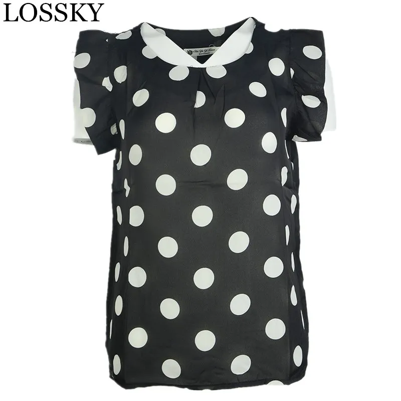 

Polka Dot Print Chiffon Blouse Shirt Summer Elegant O Neck Sleeveless Ruffles Blouses Shirts Ladies Basic Tops 2019 Women Shirt
