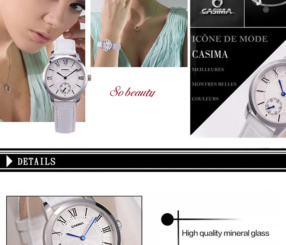 Reloj Mujer женский модный кожаный ремень кварцевые часы в деловом и повседневном стиле бренд CASIMA водонепроницаемые часы Relogio Feminino