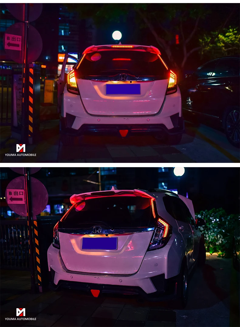 Задние фонари автомобиля для Honda Fit Jazz- RS Стиль светодиодный бар DRL GK 5 задний фонарь светодиодный парк желтый обратный конец света GK5