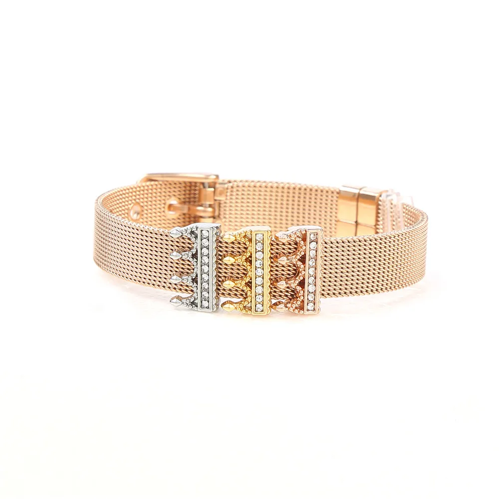 SANSHOOR BLESSED Crystal Crown Slide Charms Fit On Mesh Bracelet and Leather Wrap Bracelets 1pcs as gift | Украшения и аксессуары