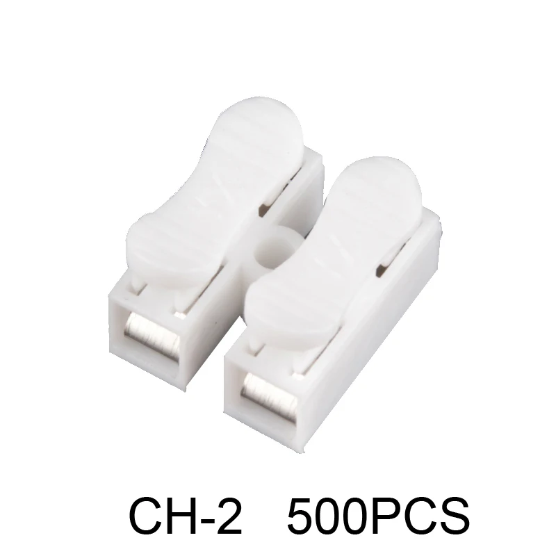 

500Pcs 2 pin push quick cable connector terminal Wiring Terminal 10A 220V,Connector for led strip CH-2