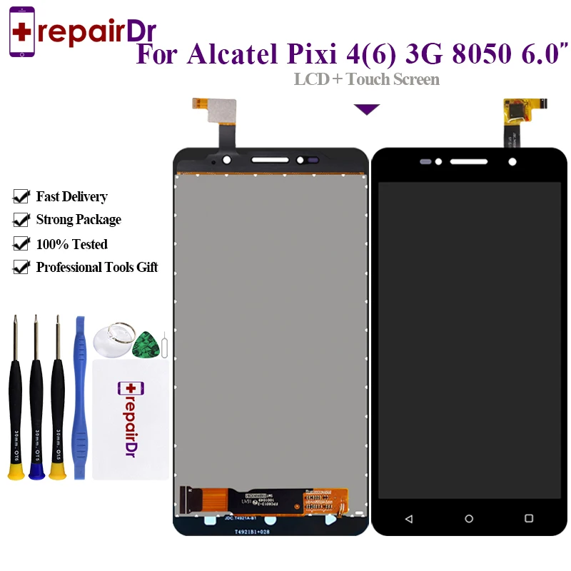 6-дюймовый ЖК-экран для Alcatel One Touch Pixi 4 3G 8050D 8050 OT8050D ЖК-дисплей + цифровой