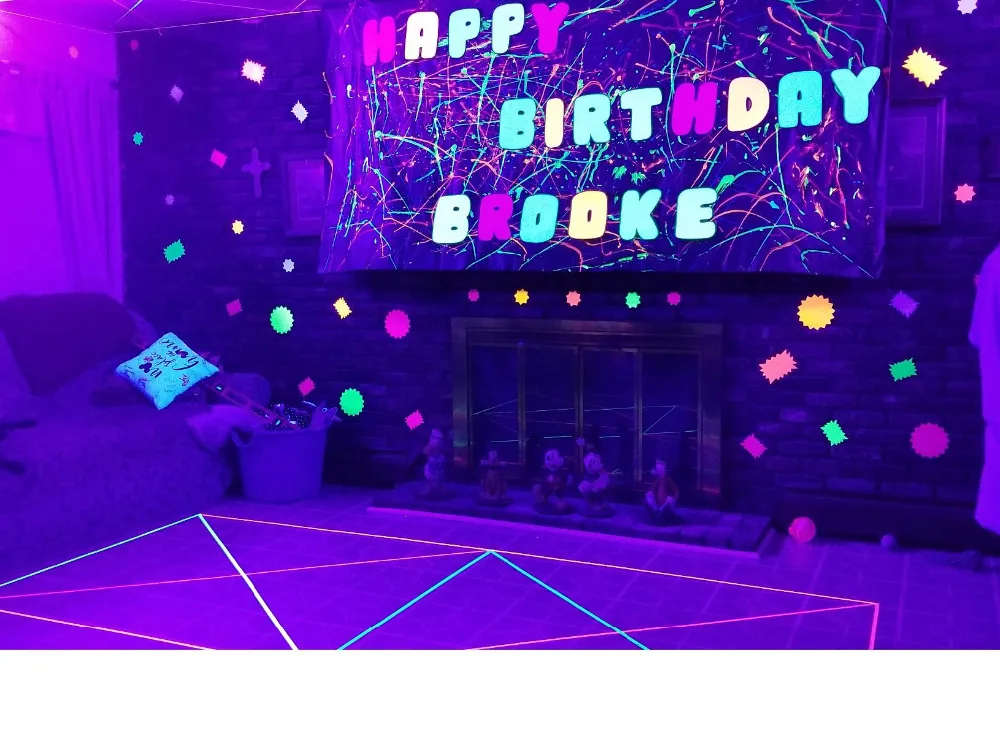 6 Упак. Blacklight краски маскирования UV реактивный флуоресцентный неоновый клейкие