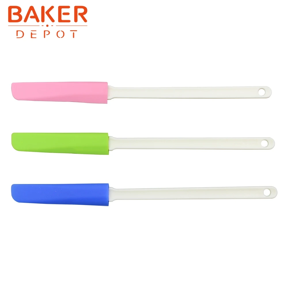 BAKER DEPOT силиконовый скребок для торта кондитерский шпатель с длинным хвостовиком