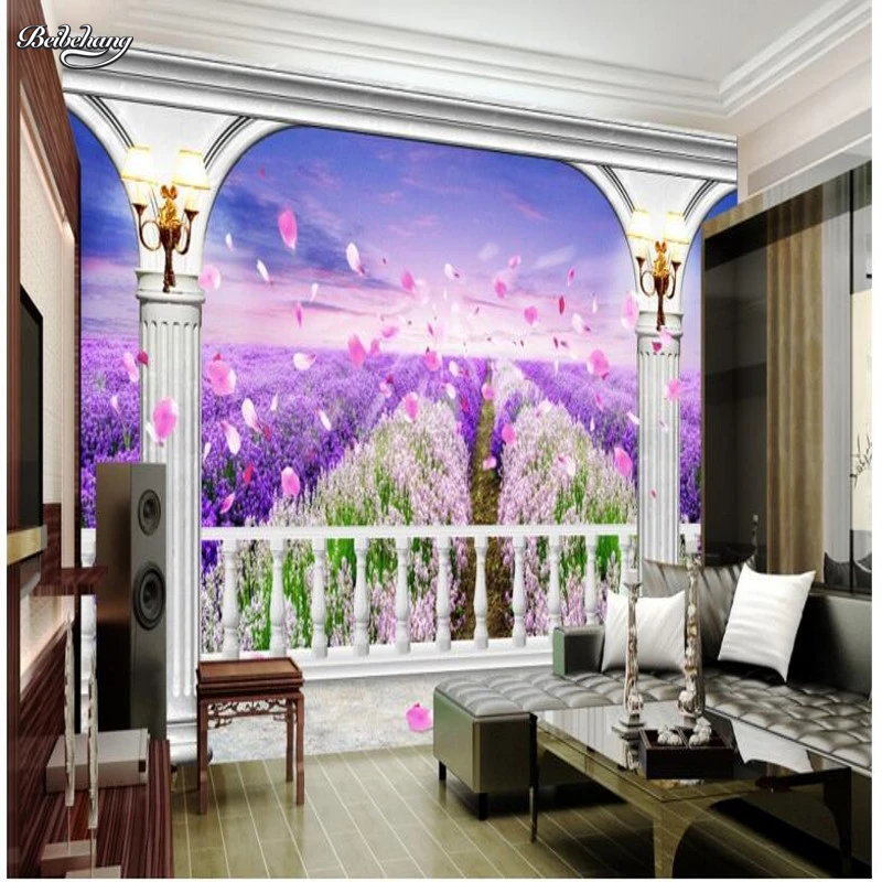 Фото 3D ТВ фон с лавандовыми цветами на заказ настенная живопись Настенные обои для