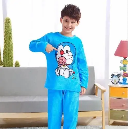 style 21 Детская теплая одежда для сна с длинными рукавами фланелевые пижамы с героями мультфильмов для мальчиков и девочек, Осень-зима, Детский коралловый бархат Главная Одежда - Цвет: style 21