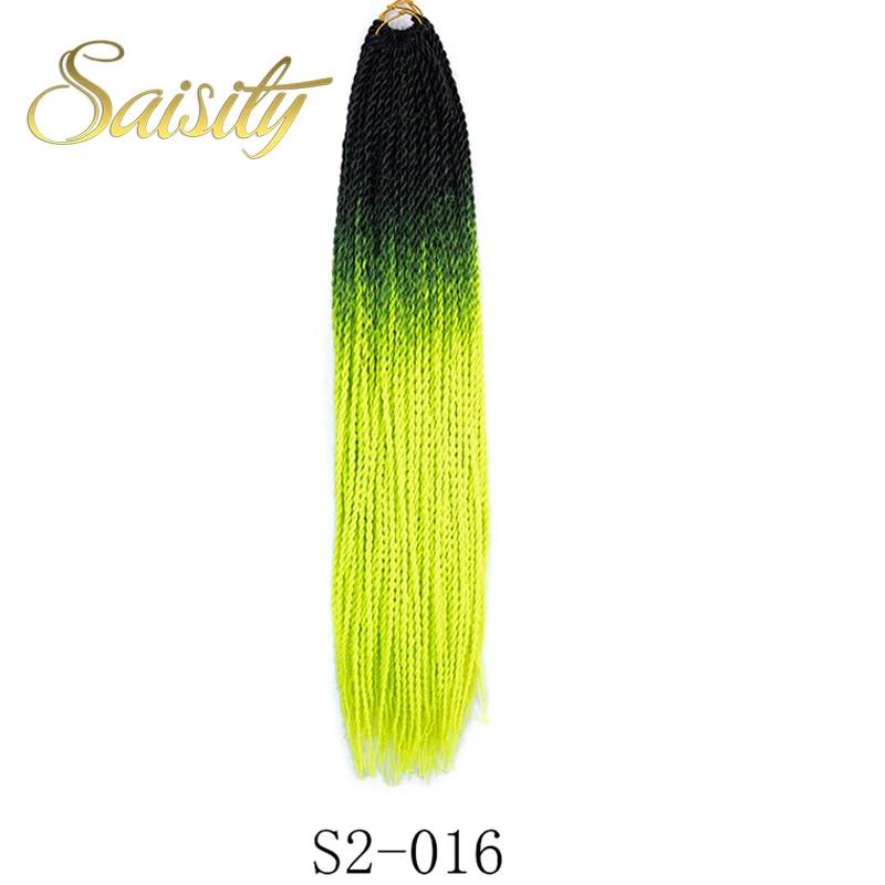 Saisity Ombre Сенегальские скрученные волосы на крючках косички 24 дюйма 20 корней/упаковка синтетические плетеные волосы для женщин серые, синие, розовые, коричневые - Цвет: P4/24
