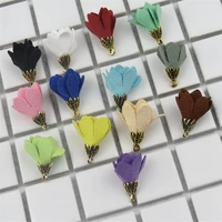 20pcslot 30mm small velvet suede flower tassel for earrings jewelry making charm diy mini tassels with gold cap accessories