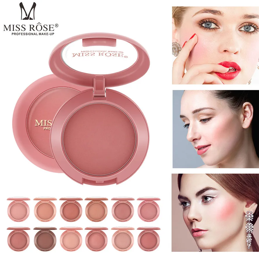 New Cosmetic Concealer Blusher MISS ROSE 1PC Makeup Contour Blush Red Smooth Dull Naturally Brighten 0327#30 | Красота и здоровье