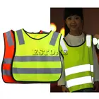 Детский жилет безопасности Hi Vis, серые светоотражающие полосы, одежда для дорожных работ