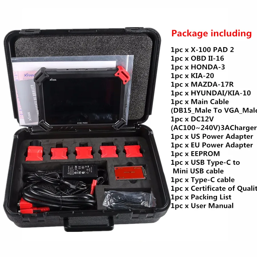 XTOOL X100 PAD2 X-100 pad 2 Обновление x100 pad Авто ключевой программист с специальная функция коррекции одометра