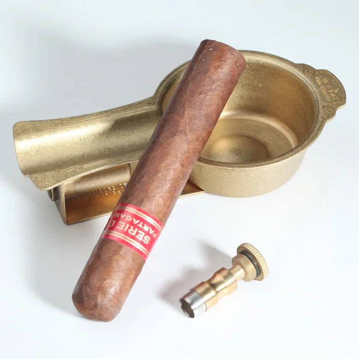 Новая стильная Высококачественная Роскошная золотая портативная пепельница в