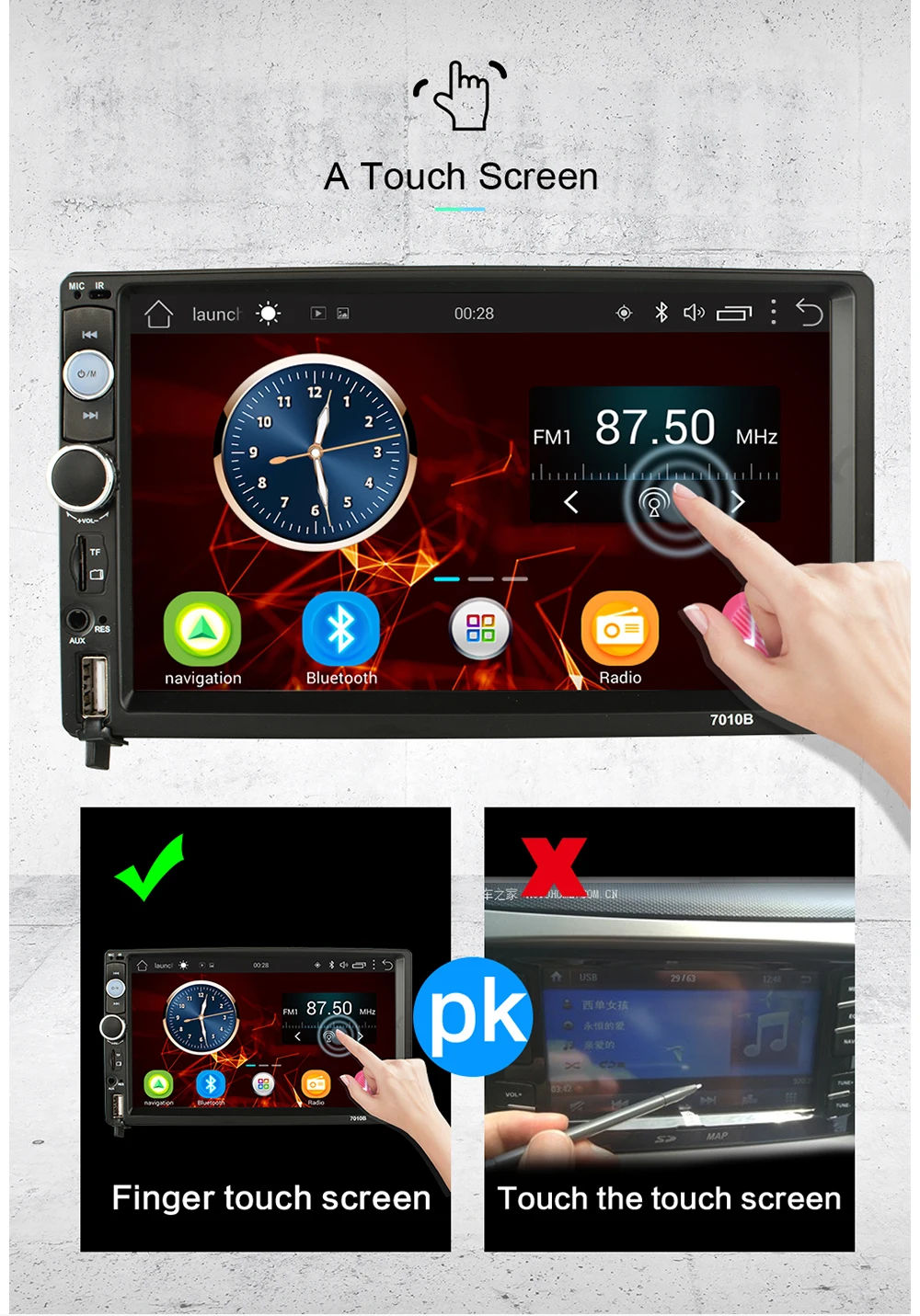 2 DIN Android Автомагнитола Стерео gps навигация Bluetooth USB SD без dvd 2 Din сенсорный автомобильный мультимедийный плеер аудио плеер авторадио