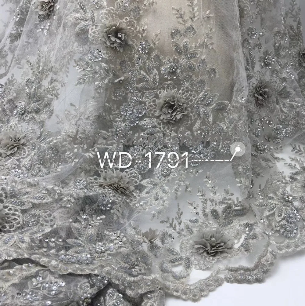 5 ярдов/lot красивые видов цветов Жемчуг Beadeds с 3D цветами хорошее качество кружева