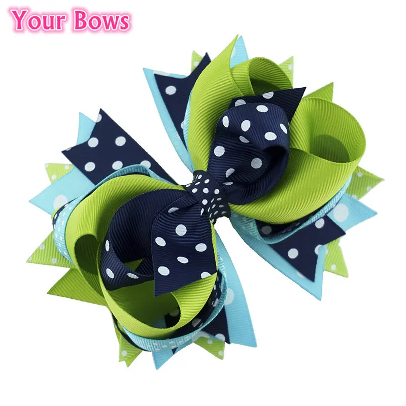 Женские банты из полиэстера 1 шт. 5 дюймов милые заколки для волос аксессуары |