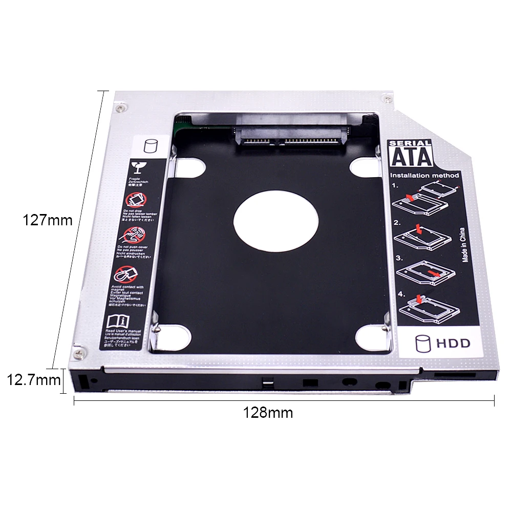 CHIPAL Aluminum SATA to PATA IDE 2nd HDD Caddy 12 7 мм для 2 5 &quotSATA 3 0 чехол SSD корпус ноутбука DVD ROM Optical