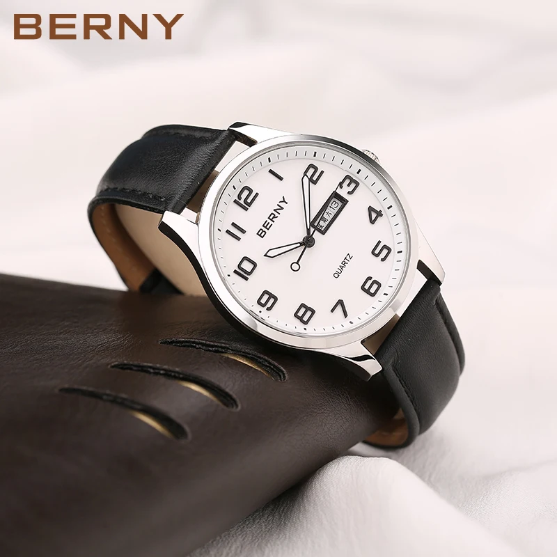 Berny Мужские кварцевые часы мужские Модный Топ люксовый бренд Relogio Saat Montre Horloge Masculino