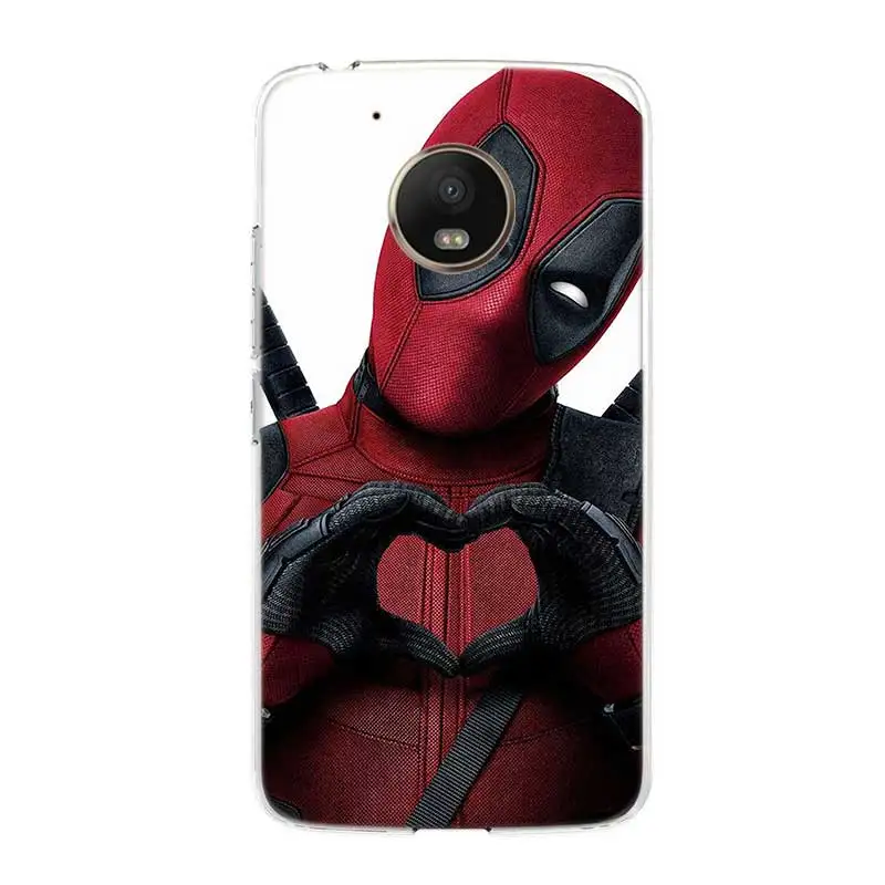 Marvel Hero Deadpool Back case Soft TPU Heart Phone Case For Motorola MOTO G7 G6 G5S G5 E6 E5 E4 Plus power G4 Play Cover |