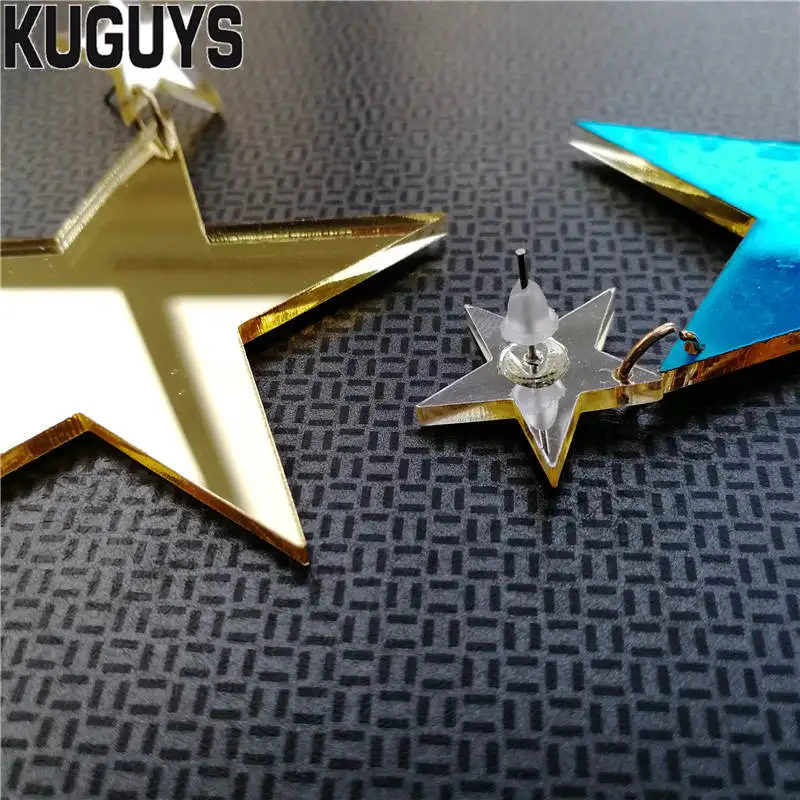 Женские акриловые серьги KUGUYS серьги-подвески золотого и серебряного цвета в