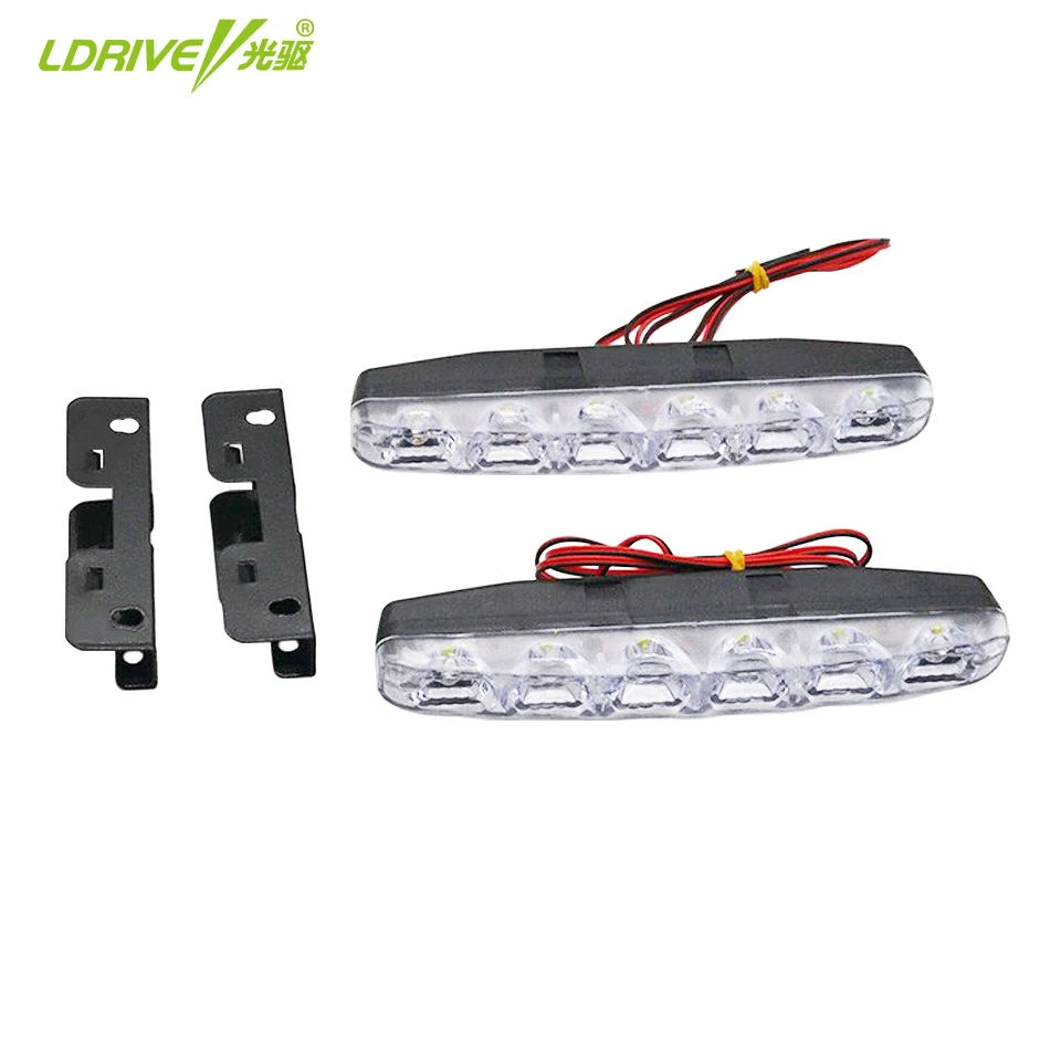 LDRIVE 2 шт. супер яркий DC 12V COB светодиодный светильник белые дневные ходовые огни DRL