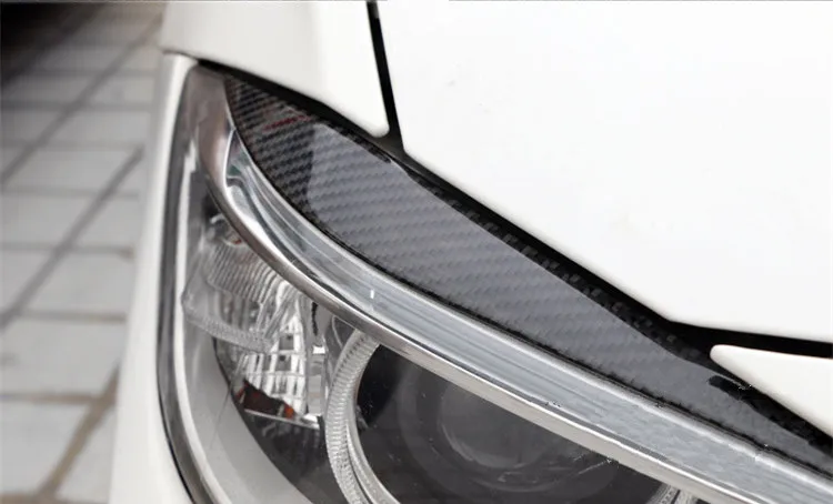 2 шт углеродное волокно Верхняя и нижняя накладки на фары для BMW F30 320i 325i 316i