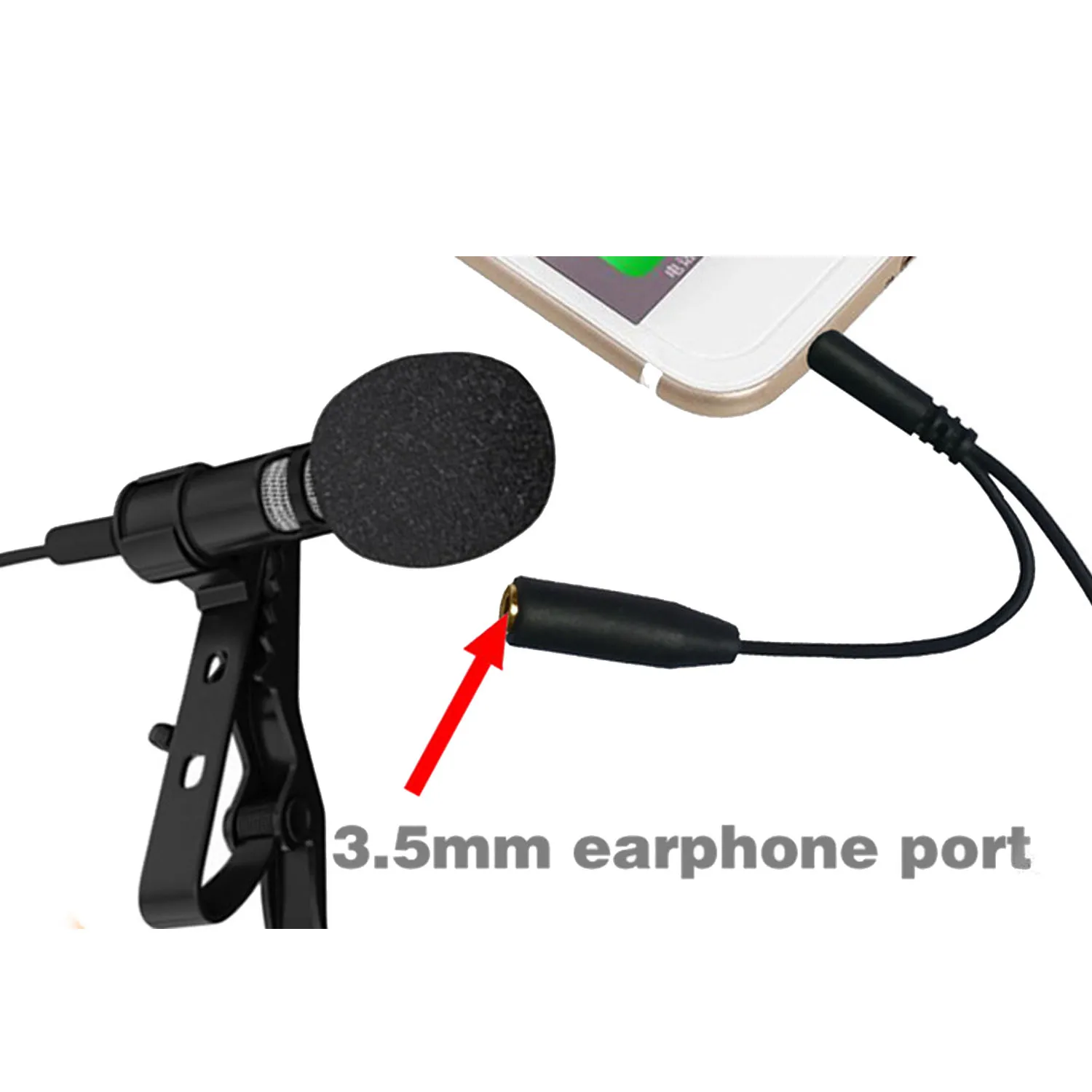 Мини петличный микрофон Besegad с креплением на лацкане Hands free для компьютера