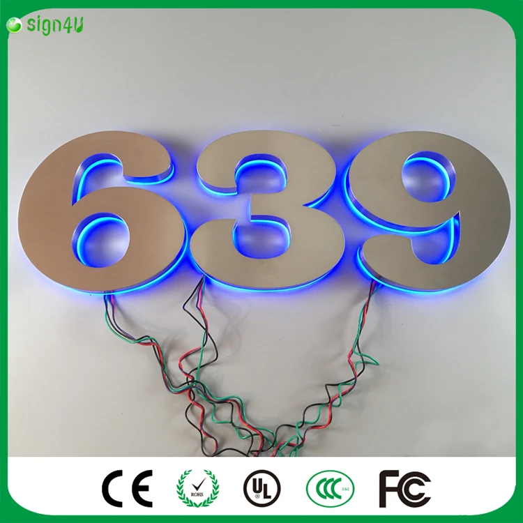 Из нержавеющей стали RGBW дом Номера для украшения дома | Лампы и освещение