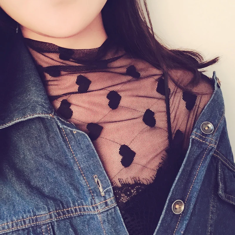 2019 сексуальные прозрачные футболки Женская водолазка сетчатая рубашка женские