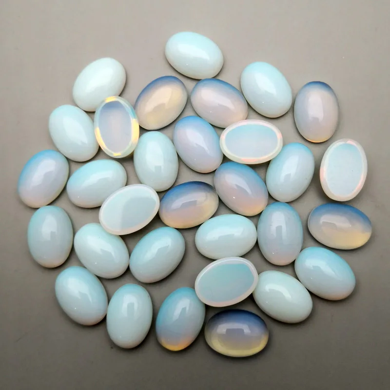 

Fashion 50Pcs/lot Natural Stone opal Beads oval Cabochon jewelry for making 13x18MM Ring Earrings accessories no hole wholesale
