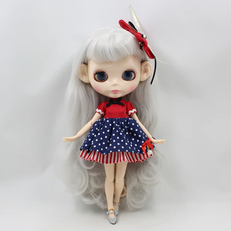 doll with ears Ледяная фабрика blyth кукла игрушка седые волосы с ушами белая кожа суставное тело, не нужно стричь оригинальные уши, глина в подарок - Цвет: doll with ears