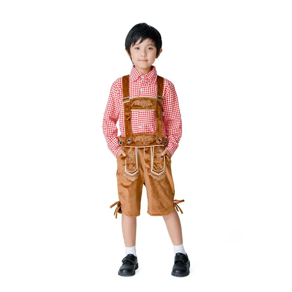 Children Munich Bavarian national costume Oktoberfest Costume Suit Retro Traditional Holiday School Costumes |