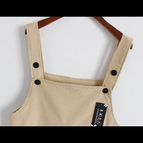 2020 женское японское платье в стиле Харадзюку с большим карманом и вельветовыми