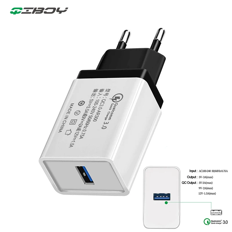 USB кабель зарядное устройство вилка QC3.0 Быстрая зарядка дорожный настенный