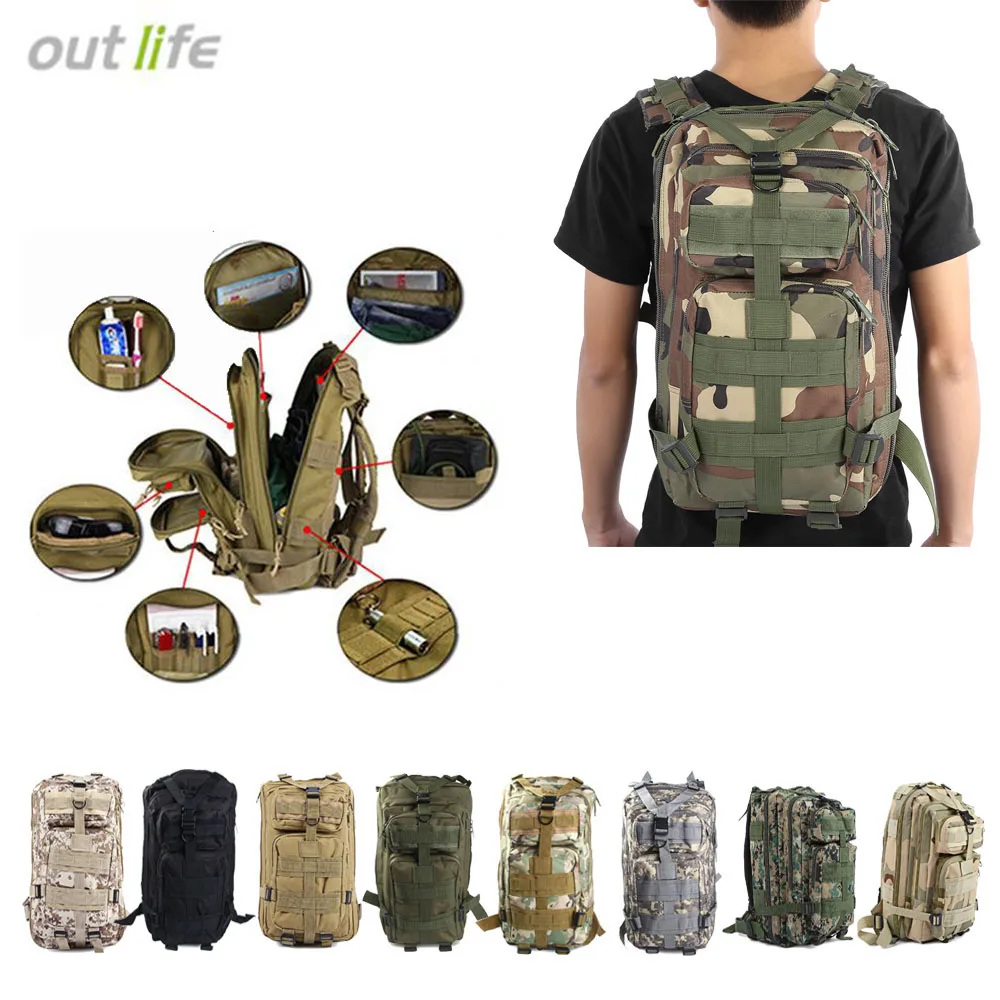 2019 Outlife 30L мужской женский военный армейский тактический рюкзак походный