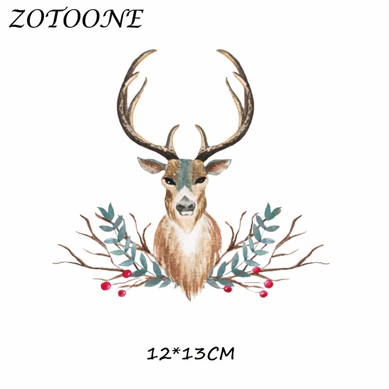 ZOTOONE цветок нашивки с оленями Переводные железные аксессуары для ручной работы