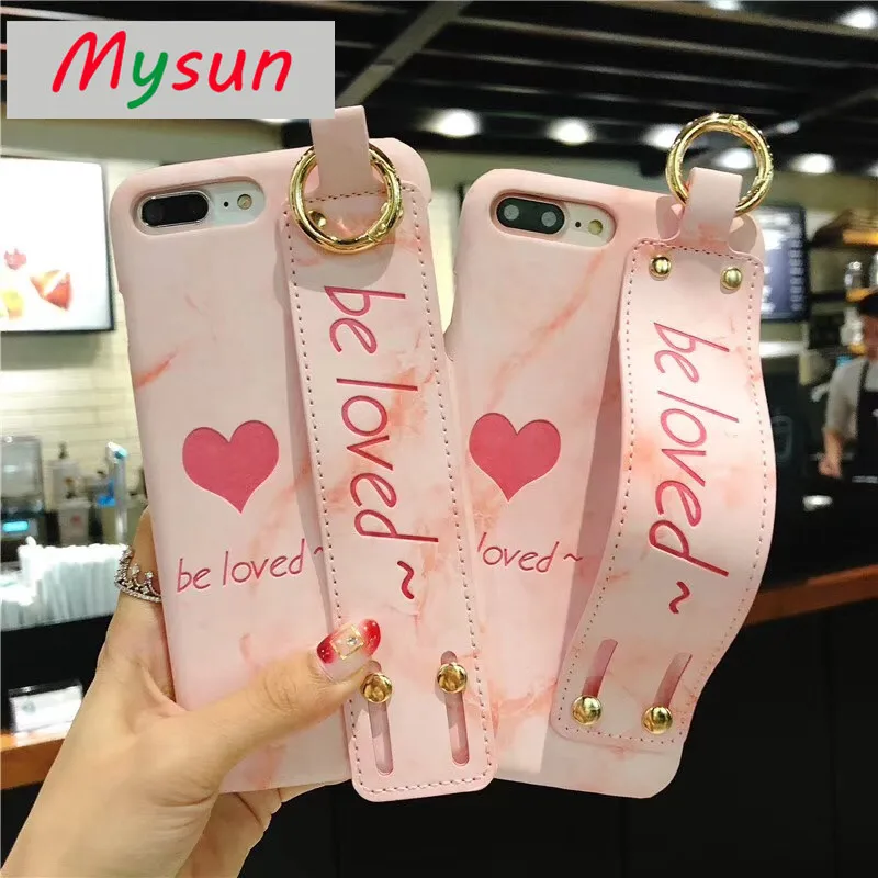Чехол с сердцем для iPhone 7 Модный чехол розовым кольцом задняя крышка iphone 6 6s 8 Plus X