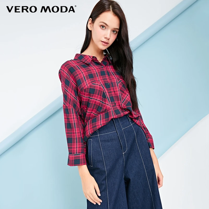Vero Moda Новая женская Свободная рубашка с открытыми плечами и завязками на спине с завязками на 3/4 рукавом | 318331517