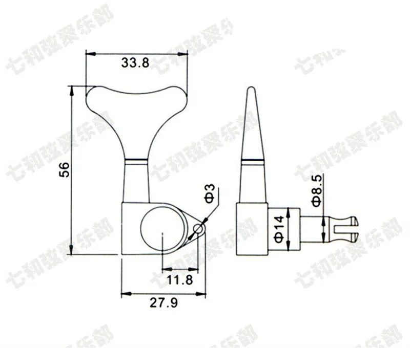 Черные электрические колышки для настройки бас гитары 3R3L тюнеры машинная