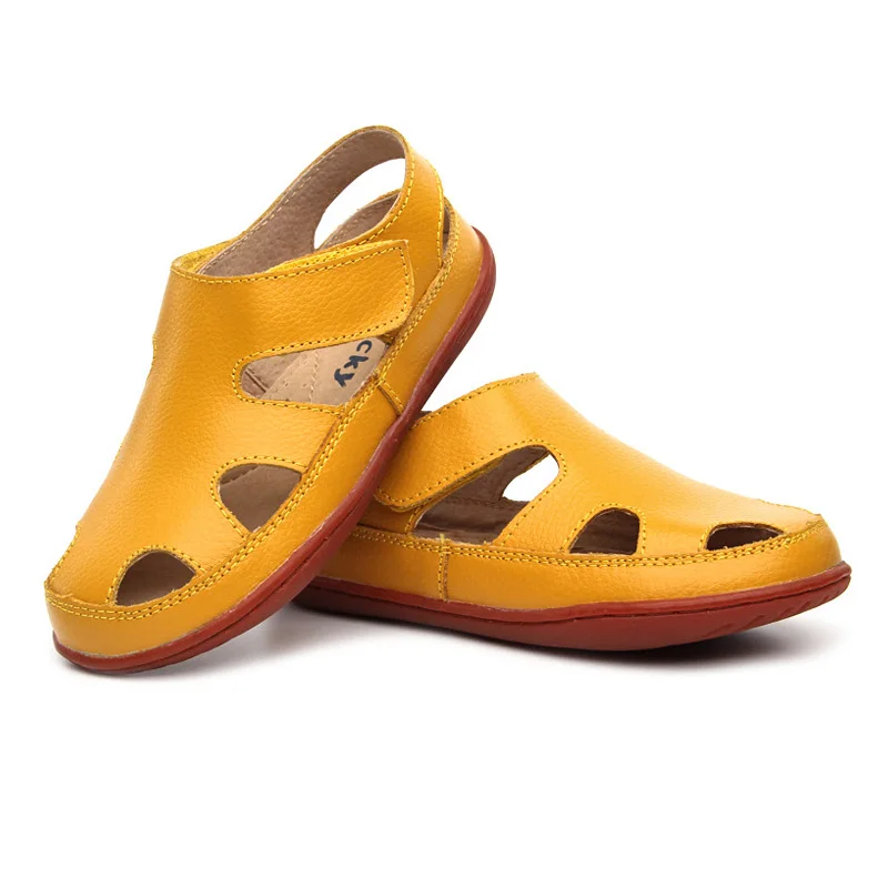 Сандалии Mudipanda из натуральной кожи для мальчиков и девочек Нескользящие Детские