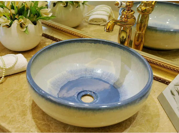 Раковина керамическая глазурованная для ванной комнаты столешница с ручной