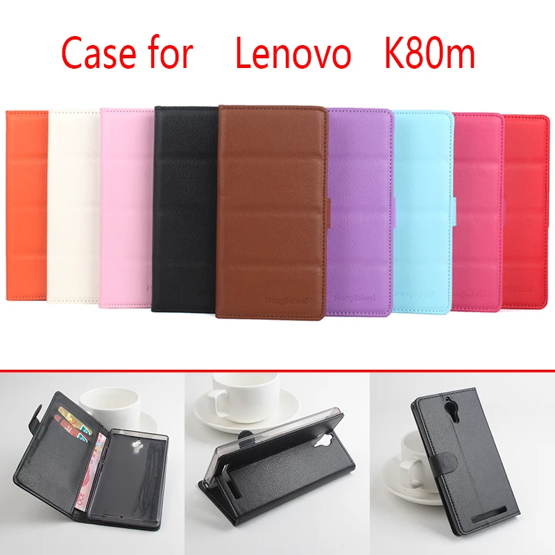 For lenovo K80m note Phone Case Folio Flip Pure Color Lichee Pattern PU Leather Wallet Cover Cash/Card Slots sanheng | Мобильные